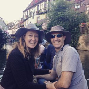 Me and my husband on a barge in Colmar, Alsace.